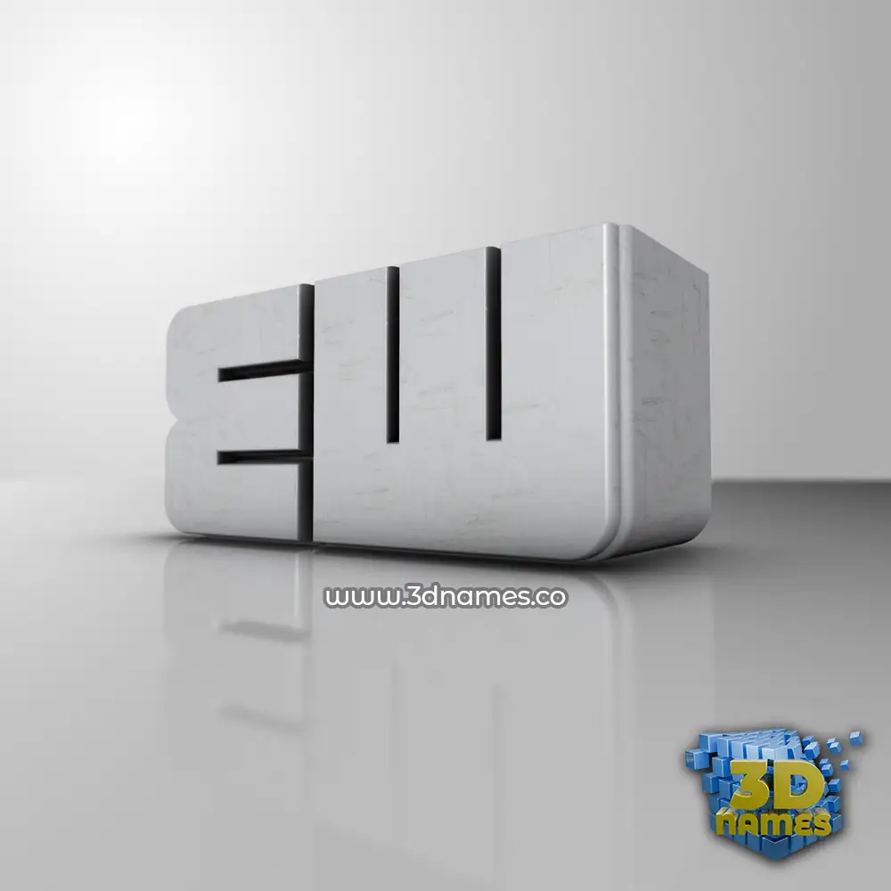 ew in White Metro style - 3D name wallpaper