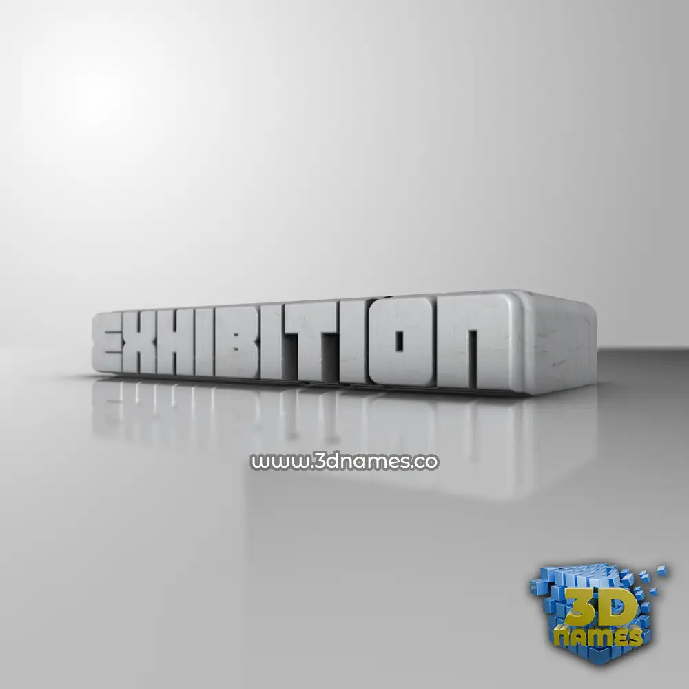 exhibition in White Metro style - 3D name wallpaper