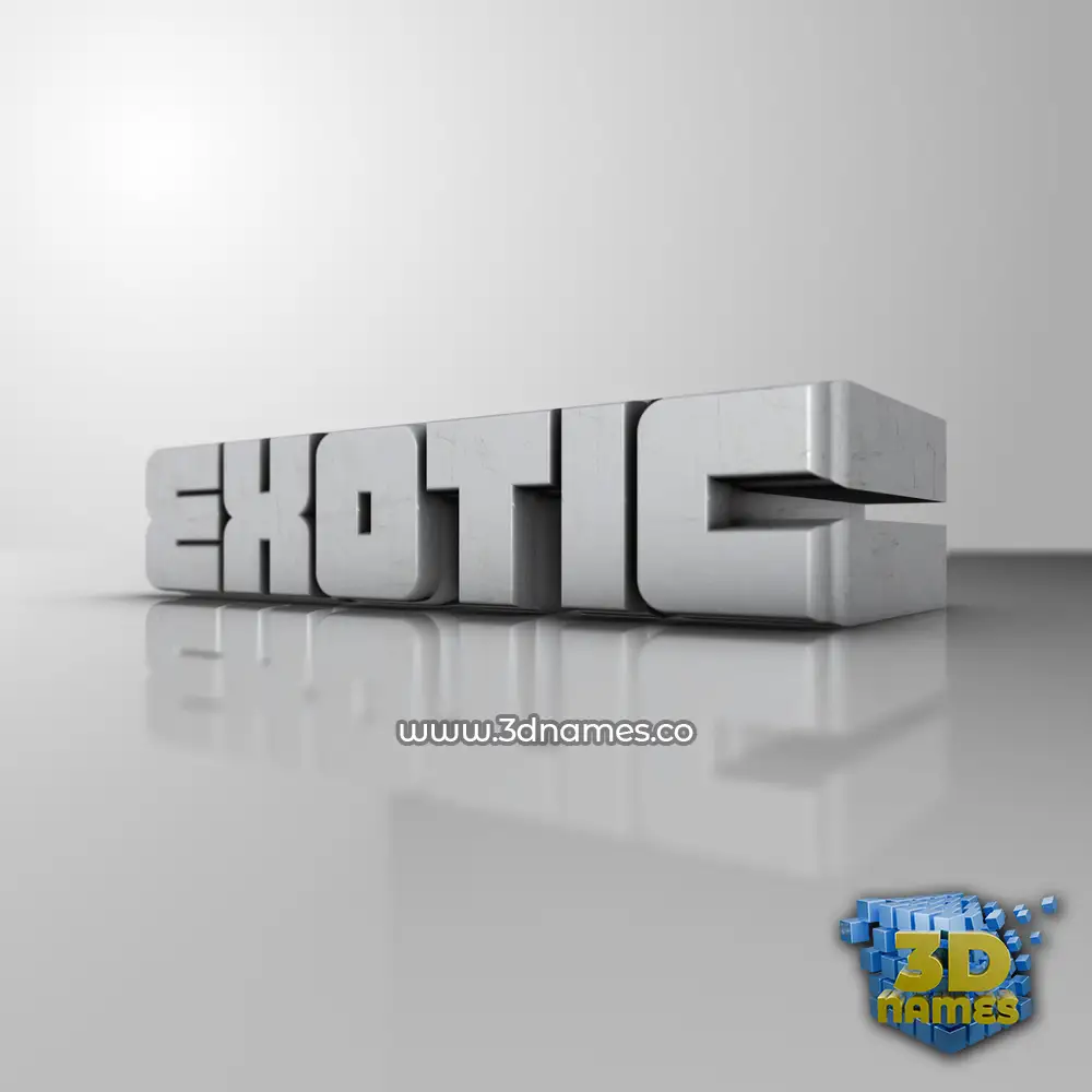 exotic in White Metro style - 3D name wallpaper