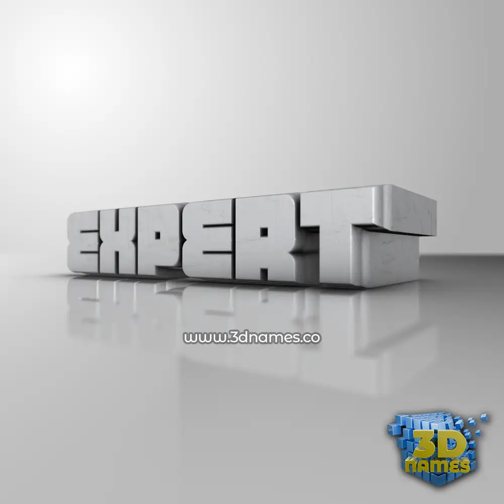 expert in White Metro style - 3D name wallpaper