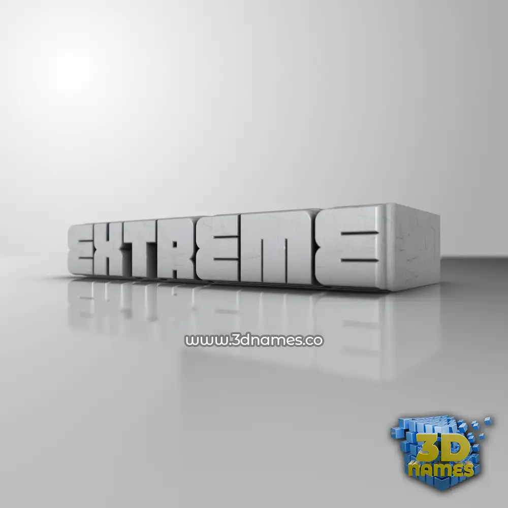 extreme in White Metro style - 3D name wallpaper