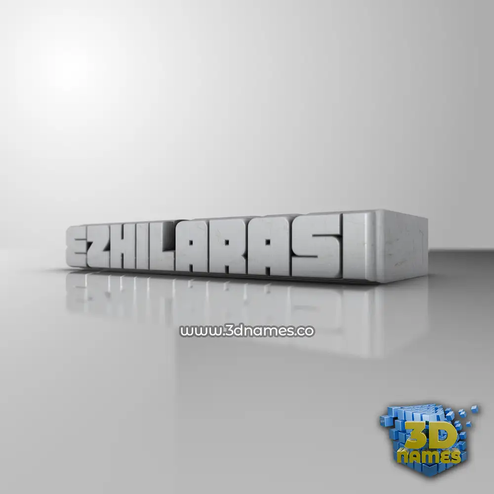 ezhilarasi in White Metro style - 3D name wallpaper