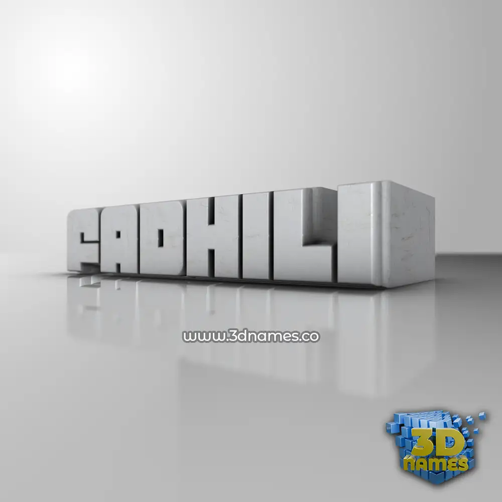 fadhili in White Metro style - 3D name wallpaper