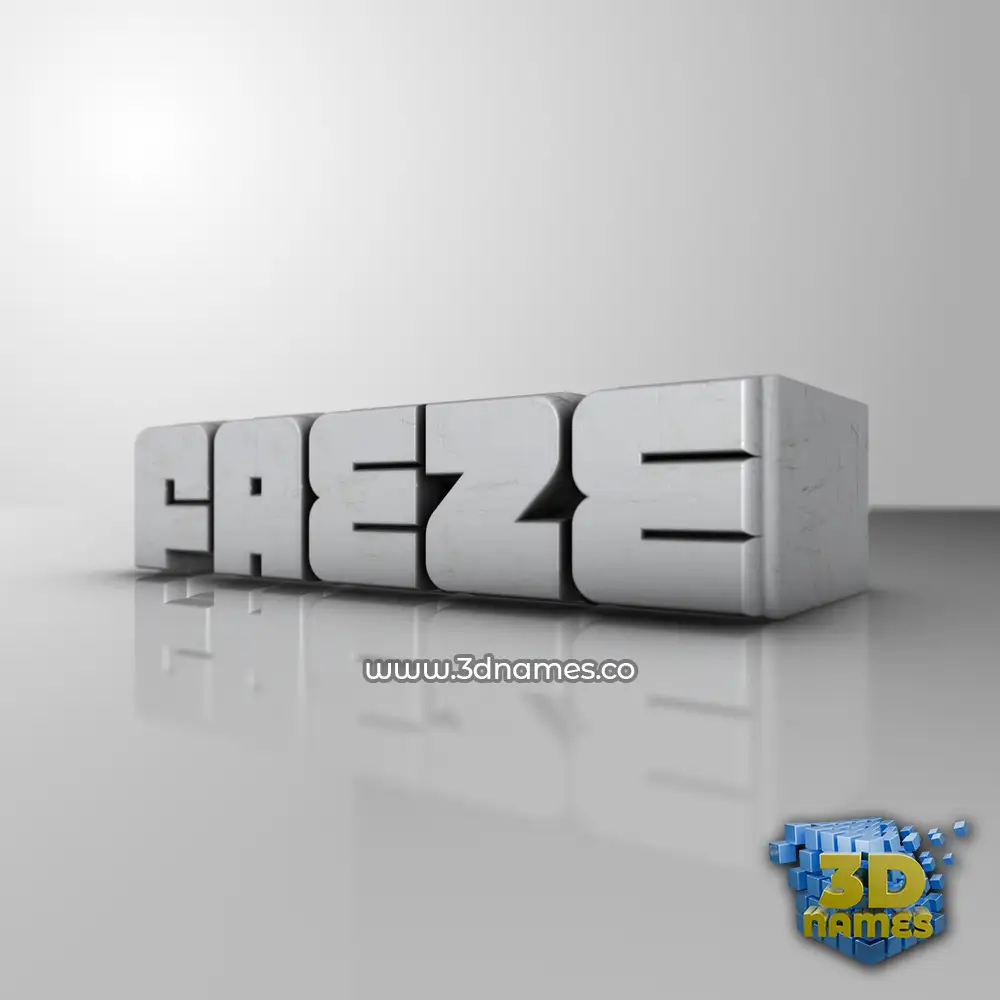 faeze in White Metro style - 3D name wallpaper