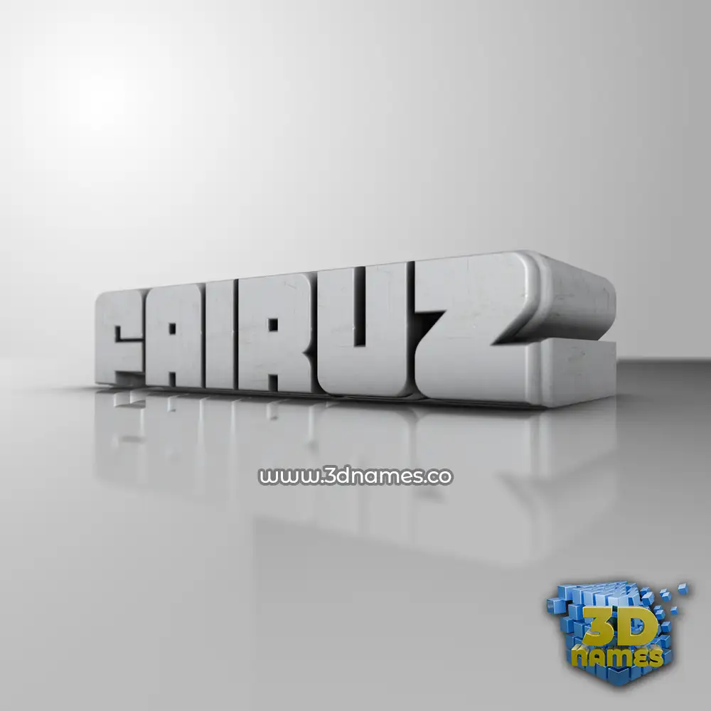 fairuz in White Metro style - 3D name wallpaper