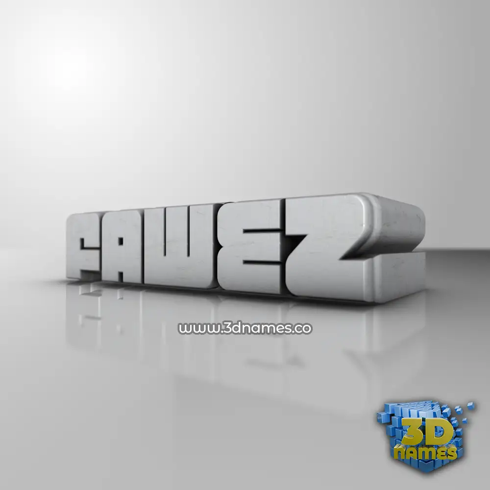 fawez in White Metro style - 3D name wallpaper