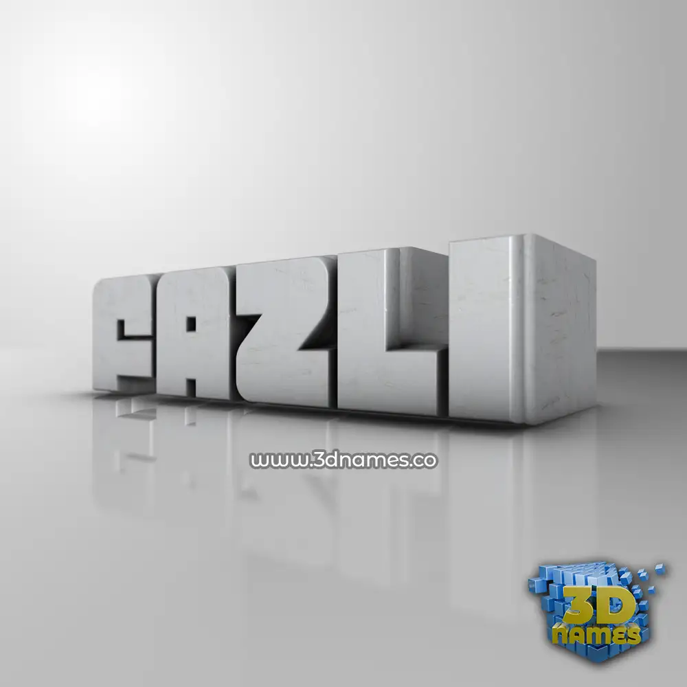 fazli in White Metro style - 3D name wallpaper