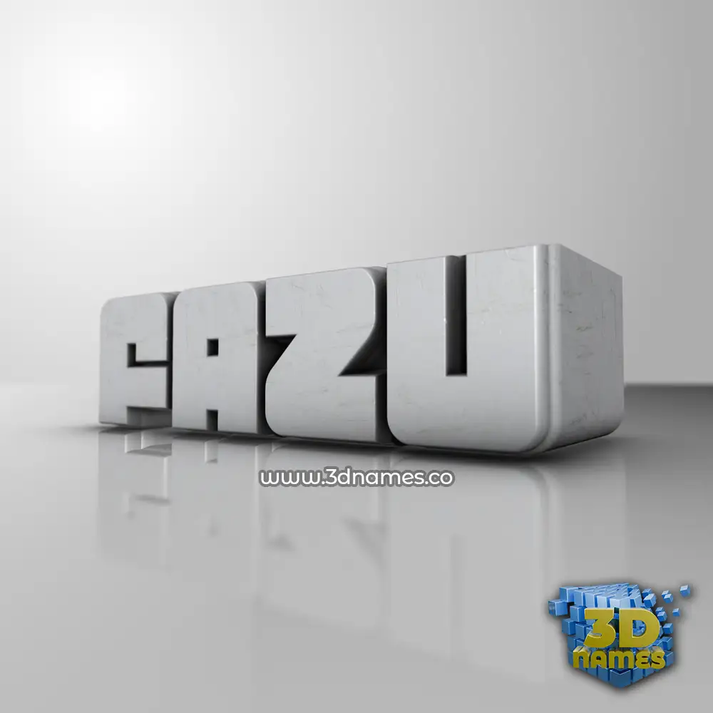 fazu in White Metro style - 3D name wallpaper