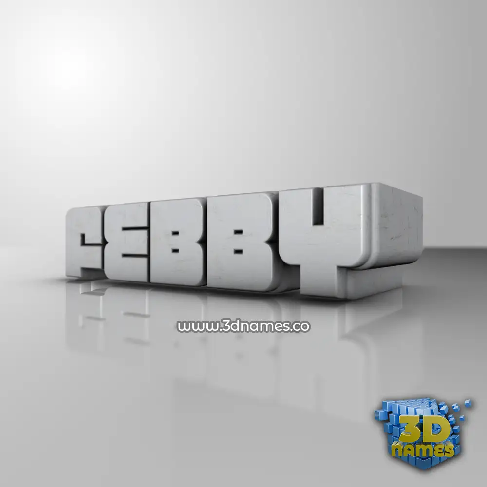 febby in White Metro style - 3D name wallpaper