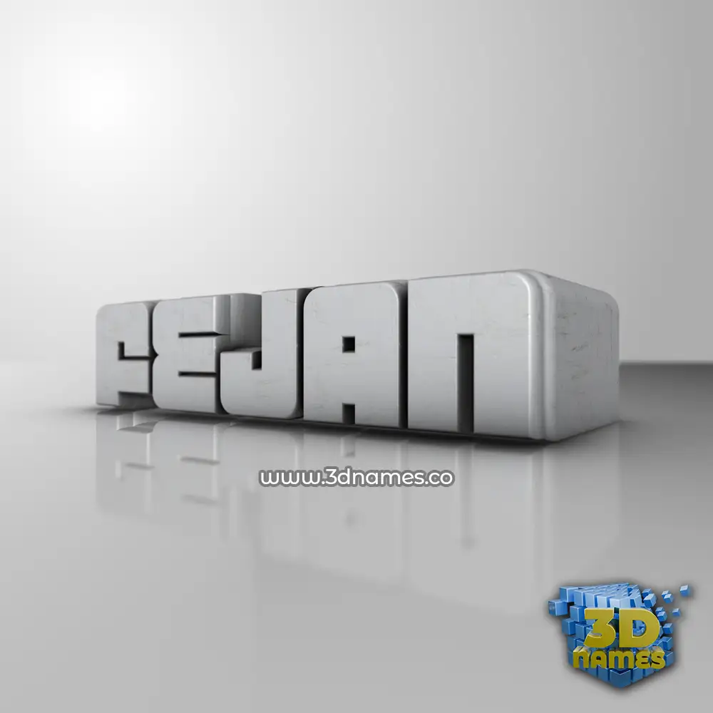 fejan in White Metro style - 3D name wallpaper