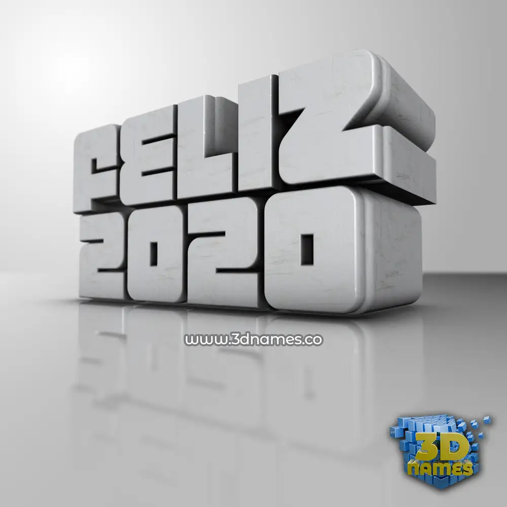feliz 2020 in White Metro style - 3D name wallpaper