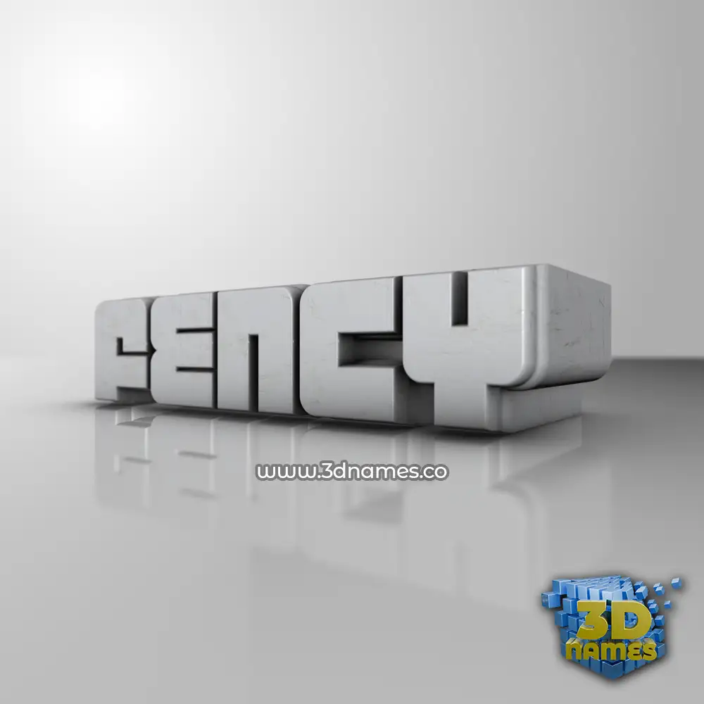 fency in White Metro style - 3D name wallpaper