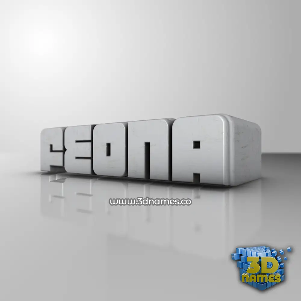 feona in White Metro style - 3D name wallpaper
