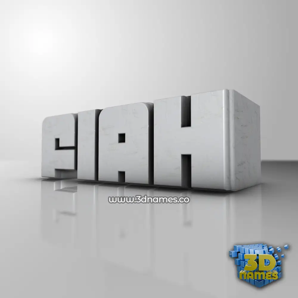 fiah in White Metro style - 3D name wallpaper