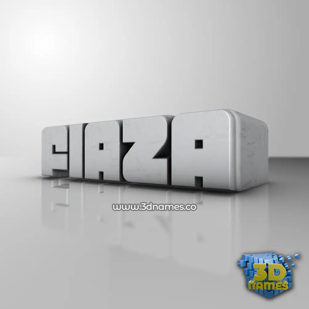 fiaza in White Metro style - 3D name wallpaper