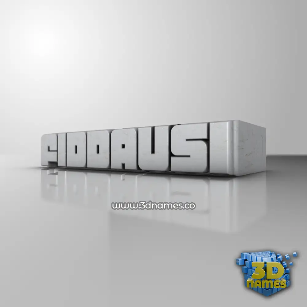 fiddausi in White Metro style - 3D name wallpaper