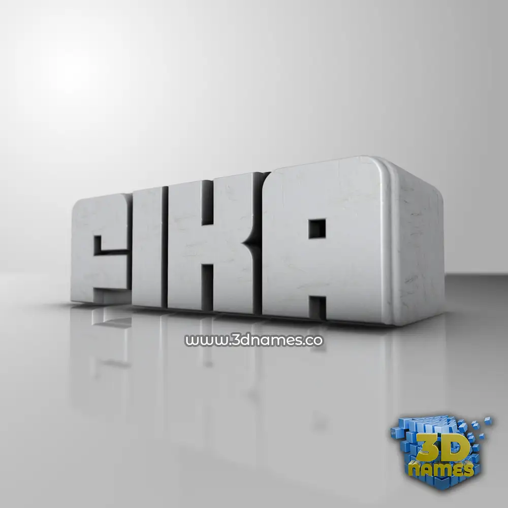 fika in White Metro style - 3D name wallpaper