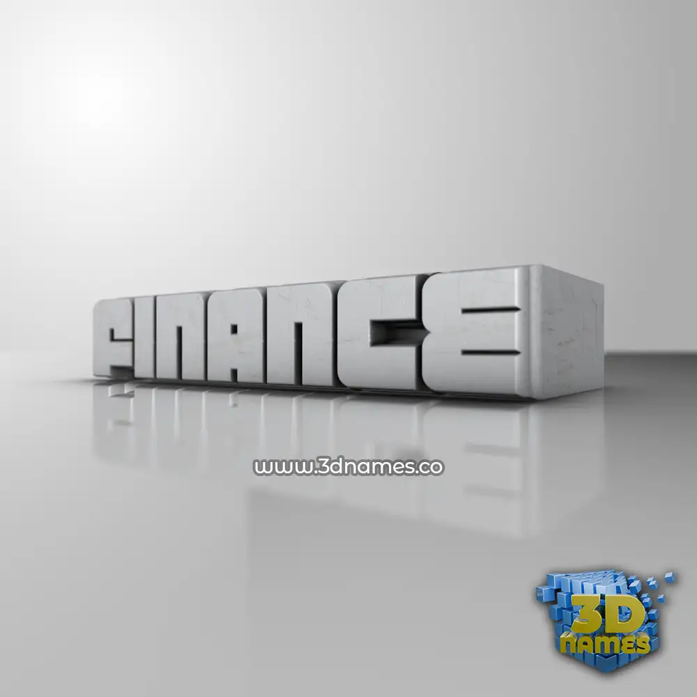 finance in White Metro style - 3D name wallpaper
