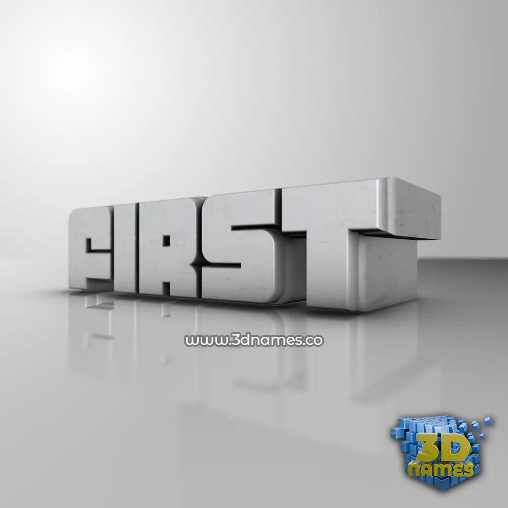 first in White Metro style - 3D name wallpaper