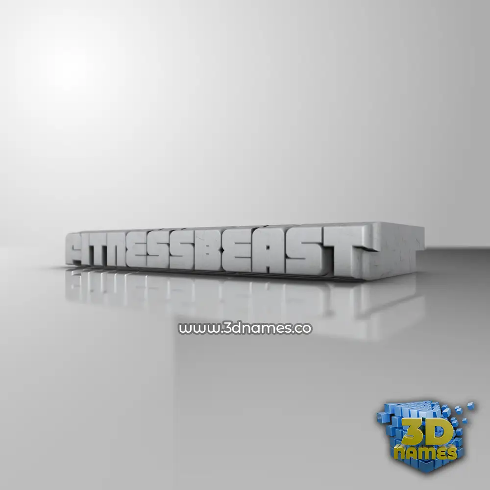 fitnessbeast in White Metro style - 3D name wallpaper