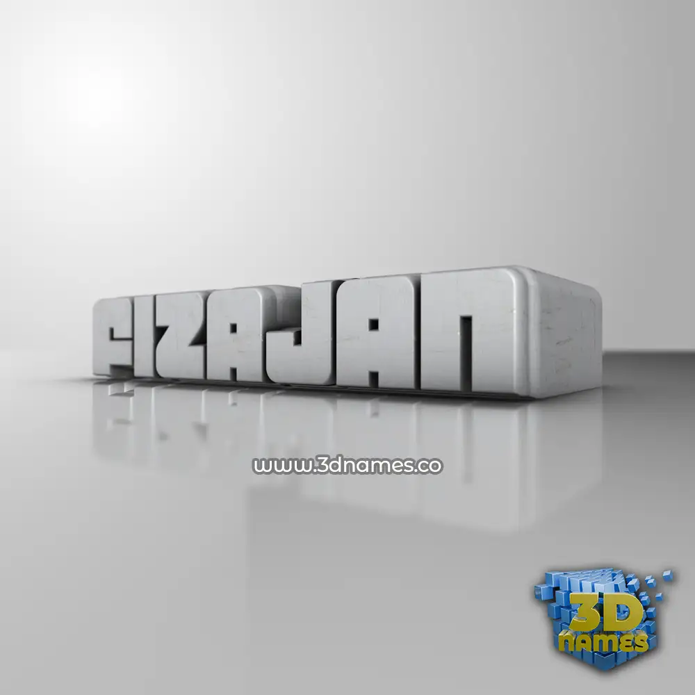 fizajan in White Metro style - 3D name wallpaper