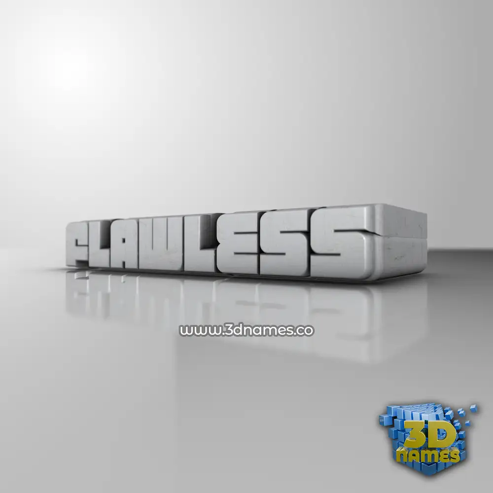 flawless in White Metro style - 3D name wallpaper