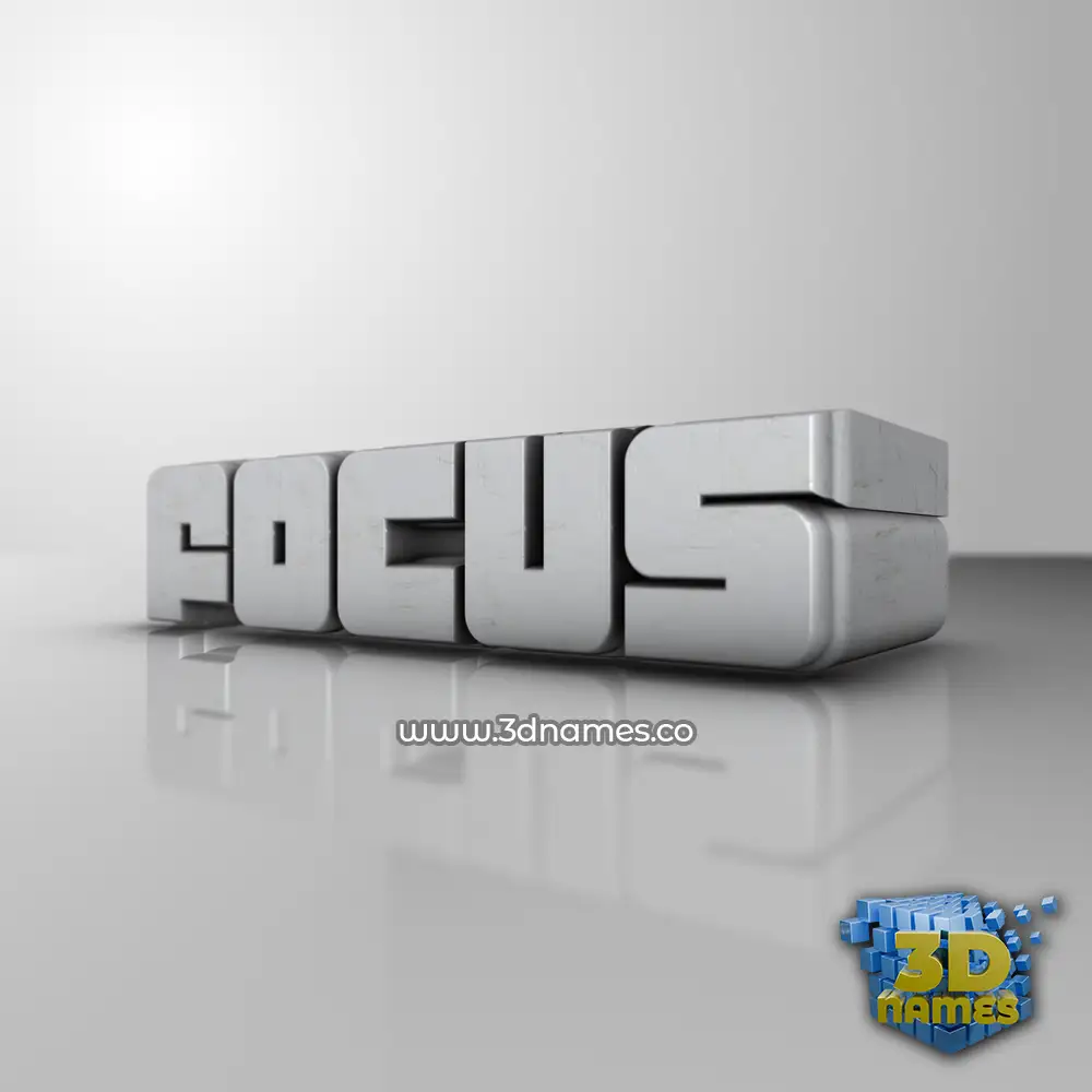 focus in White Metro style - 3D name wallpaper