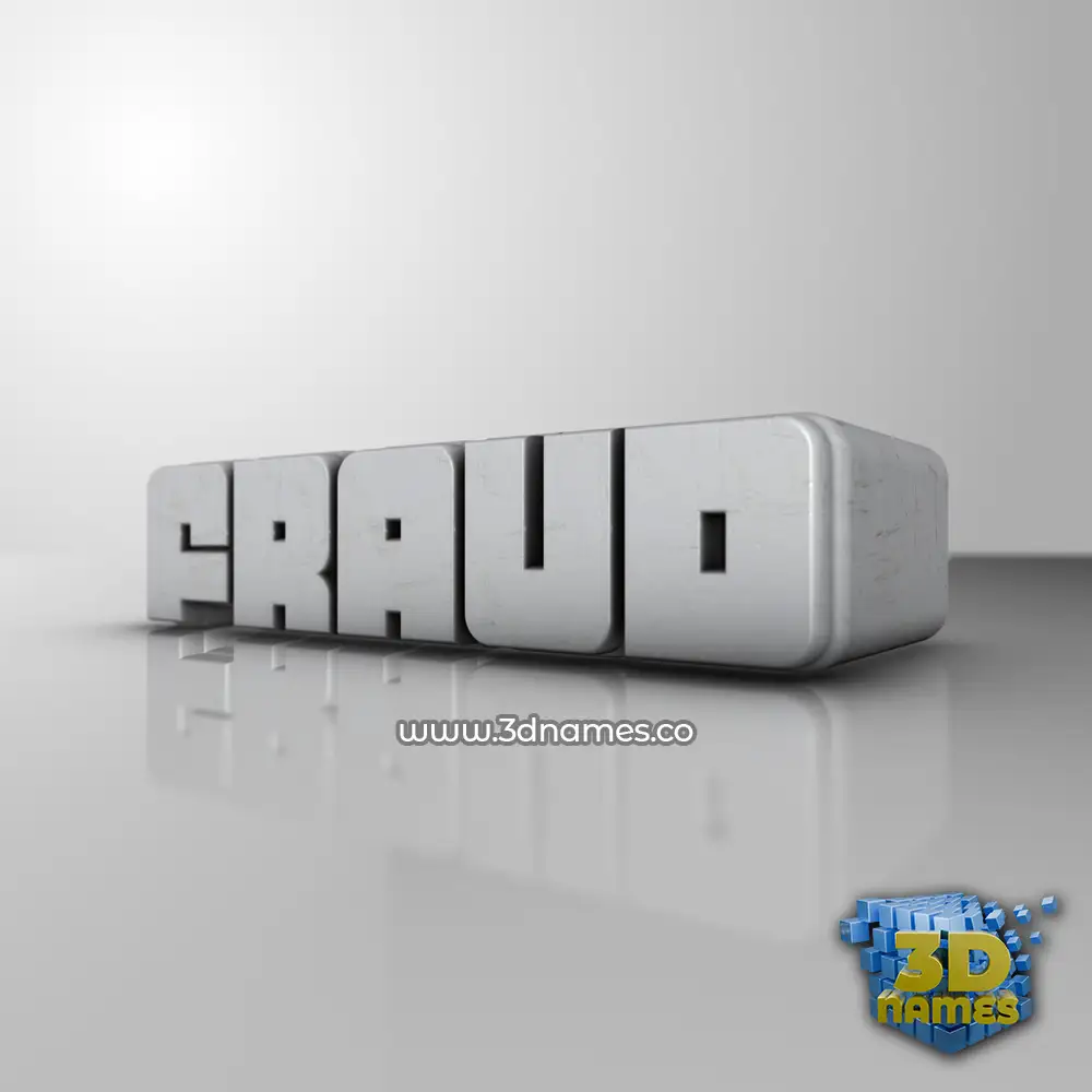 fraud in White Metro style - 3D name wallpaper