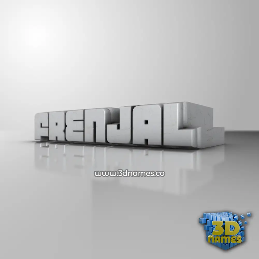 frenjal in White Metro style - 3D name wallpaper