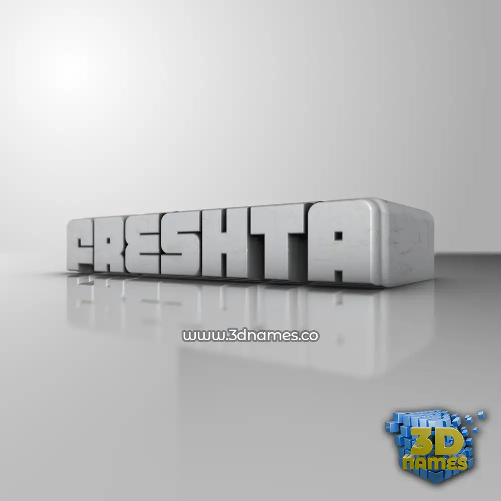 freshta in White Metro style - 3D name wallpaper