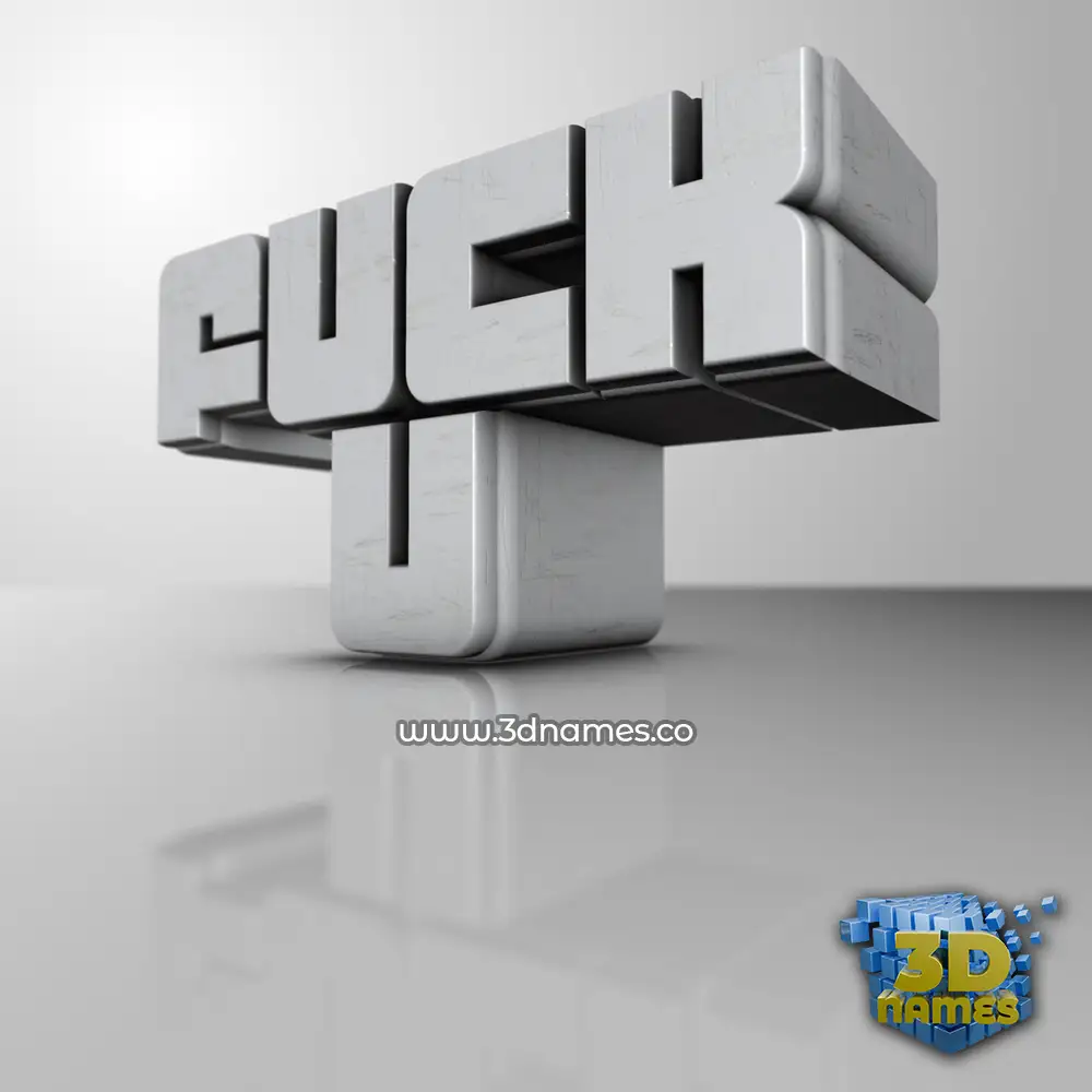 fuck u in White Metro style - 3D name wallpaper