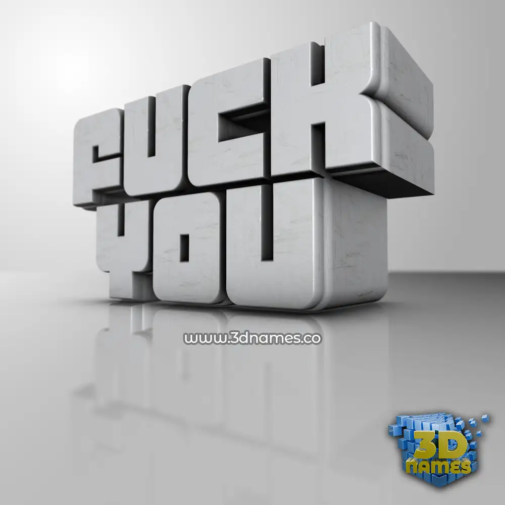fuck you in White Metro style - 3D name wallpaper