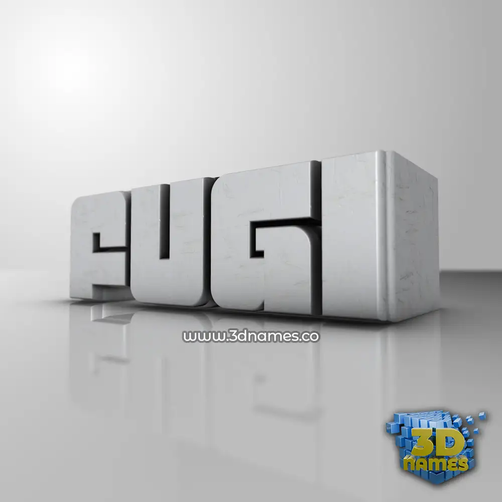 fugi in White Metro style - 3D name wallpaper