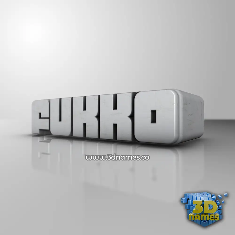 fukko in White Metro style - 3D name wallpaper