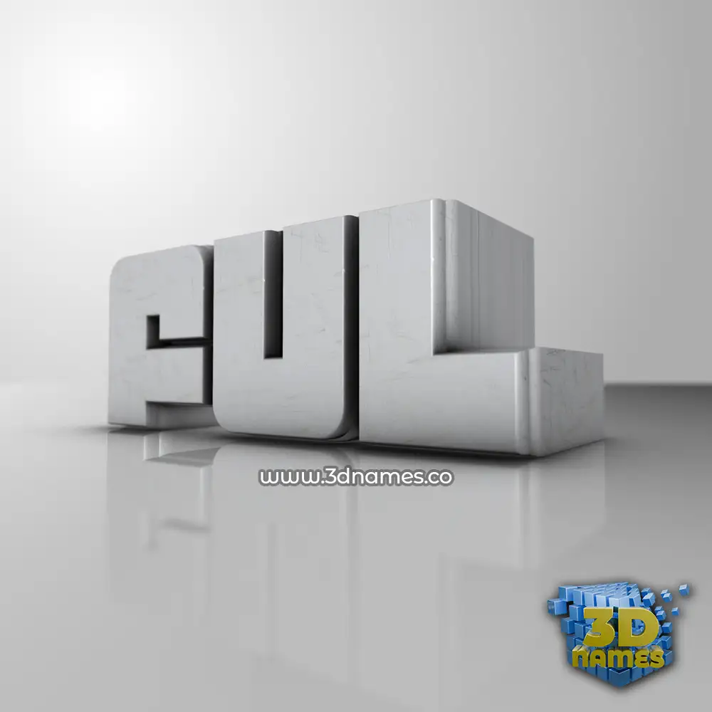 ful in White Metro style - 3D name wallpaper