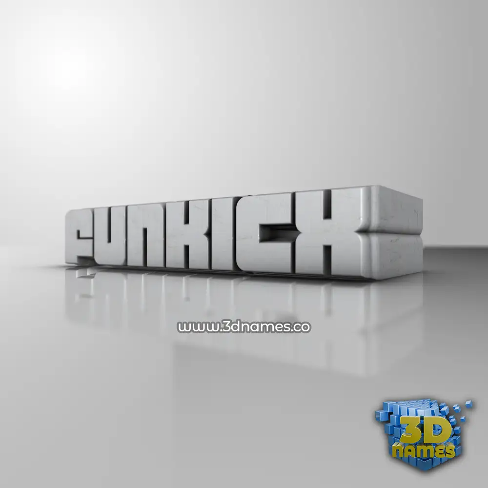 funkicx in White Metro style - 3D name wallpaper