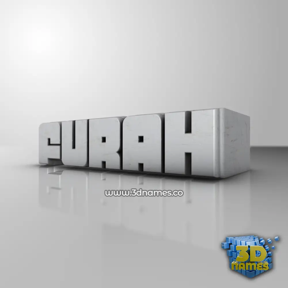 furah in White Metro style - 3D name wallpaper