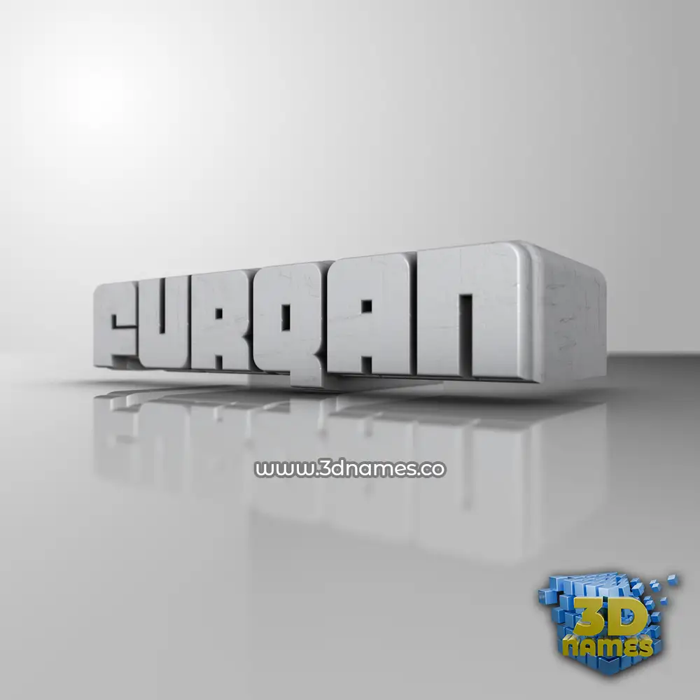furqan in White Metro style - 3D name wallpaper
