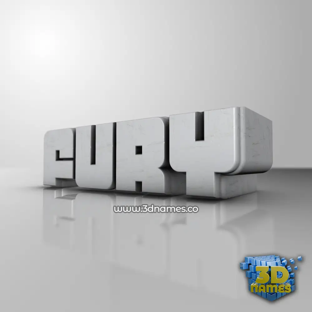 fury in White Metro style - 3D name wallpaper