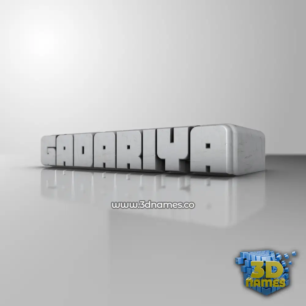 gadariya in White Metro style - 3D name wallpaper