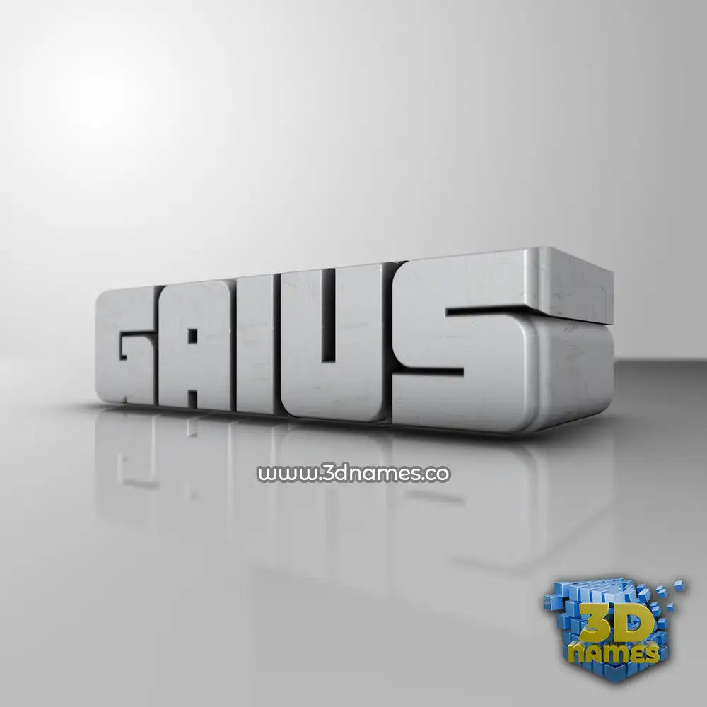 gaius in White Metro style - 3D name wallpaper
