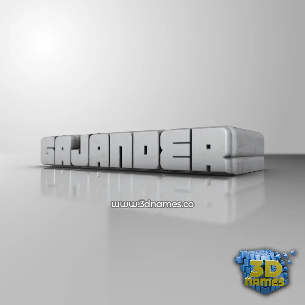 gajander in White Metro style - 3D name wallpaper