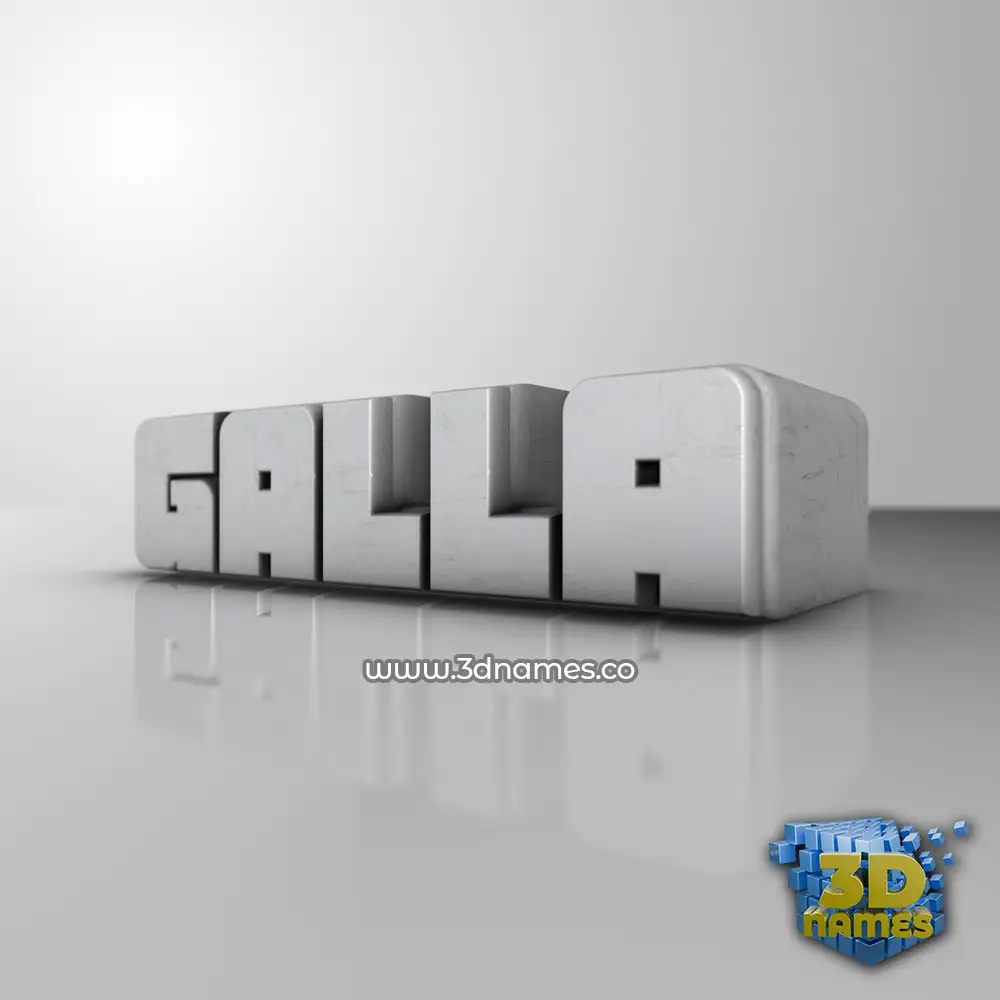 galla in White Metro style - 3D name wallpaper