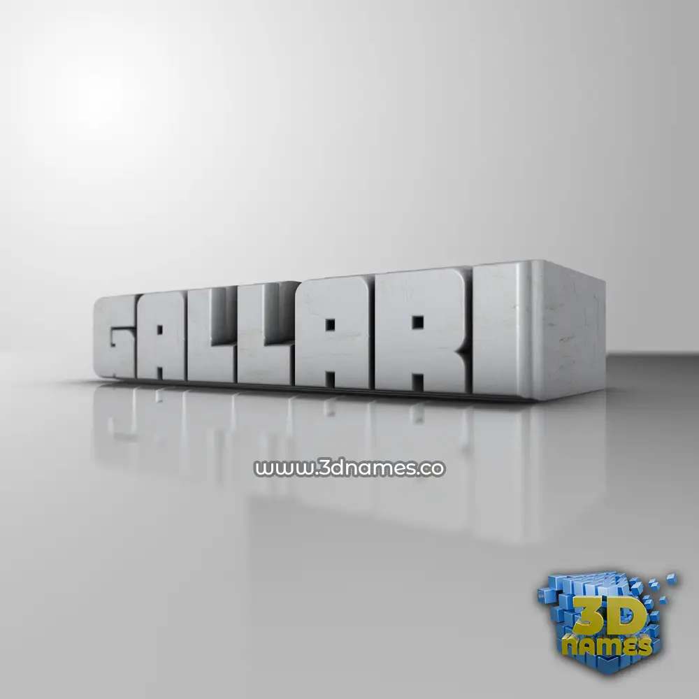 gallari in White Metro style - 3D name wallpaper