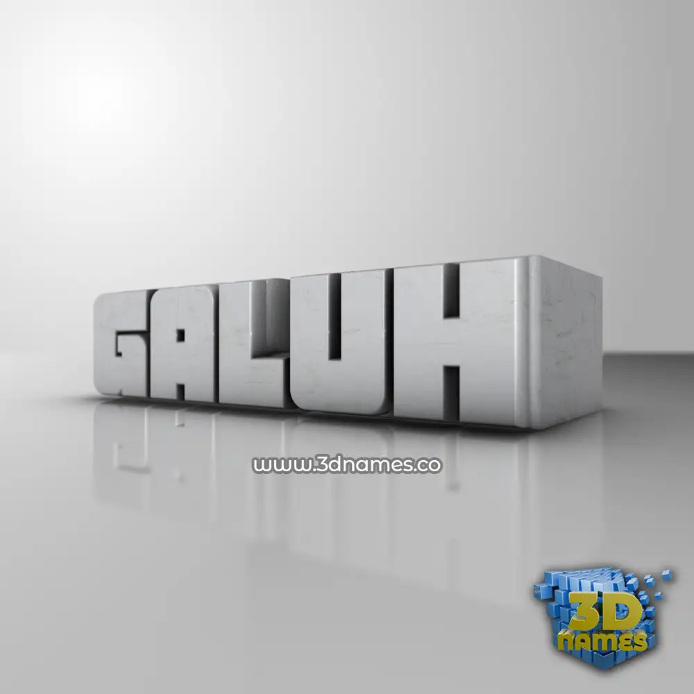 galuh in White Metro style - 3D name wallpaper