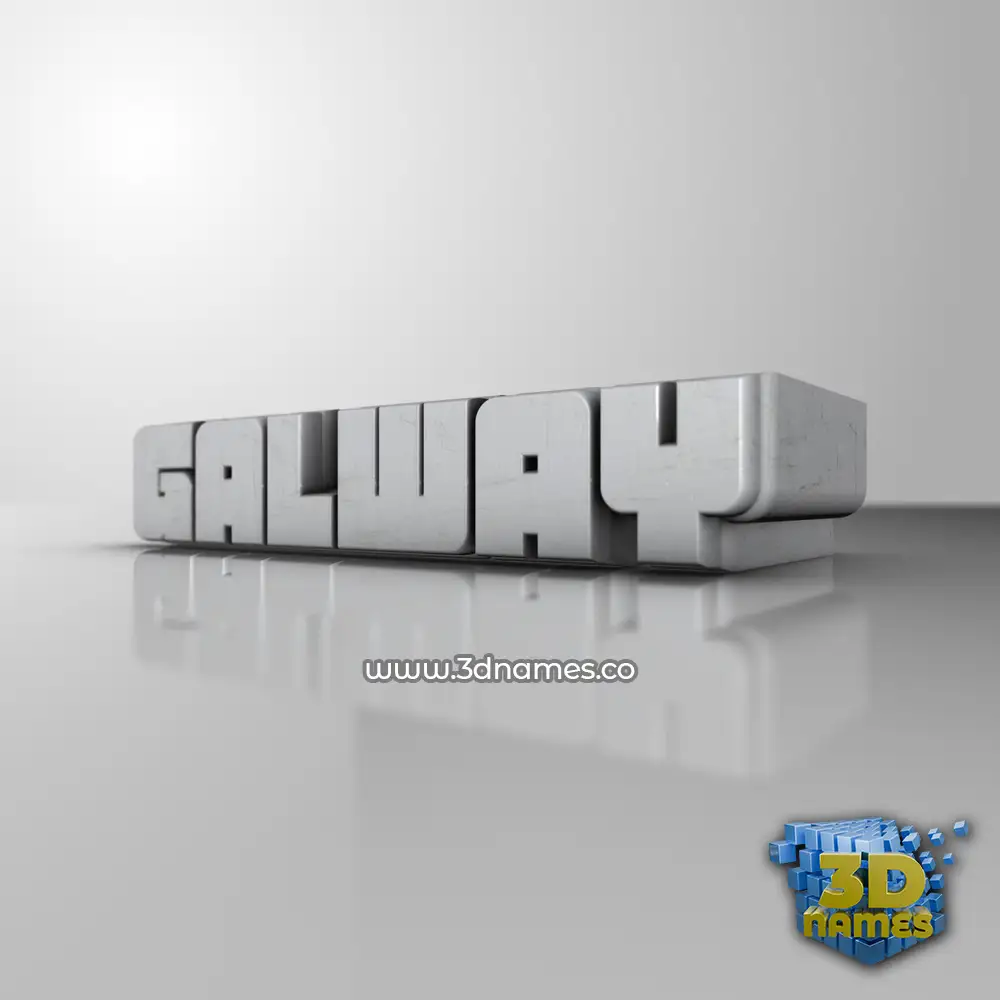 galway in White Metro style - 3D name wallpaper