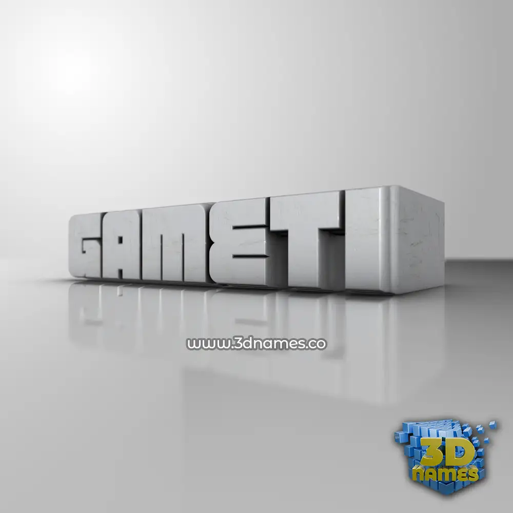 gameti in White Metro style - 3D name wallpaper