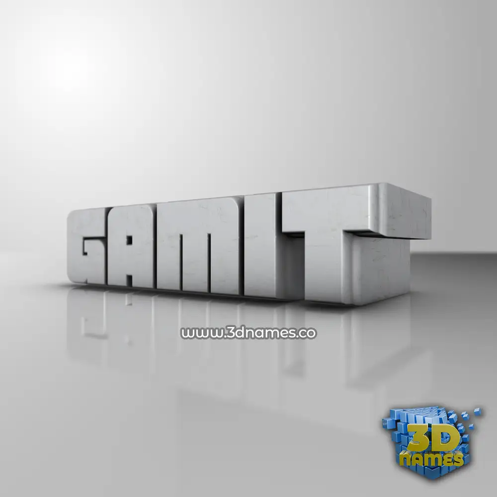 gamit in White Metro style - 3D name wallpaper