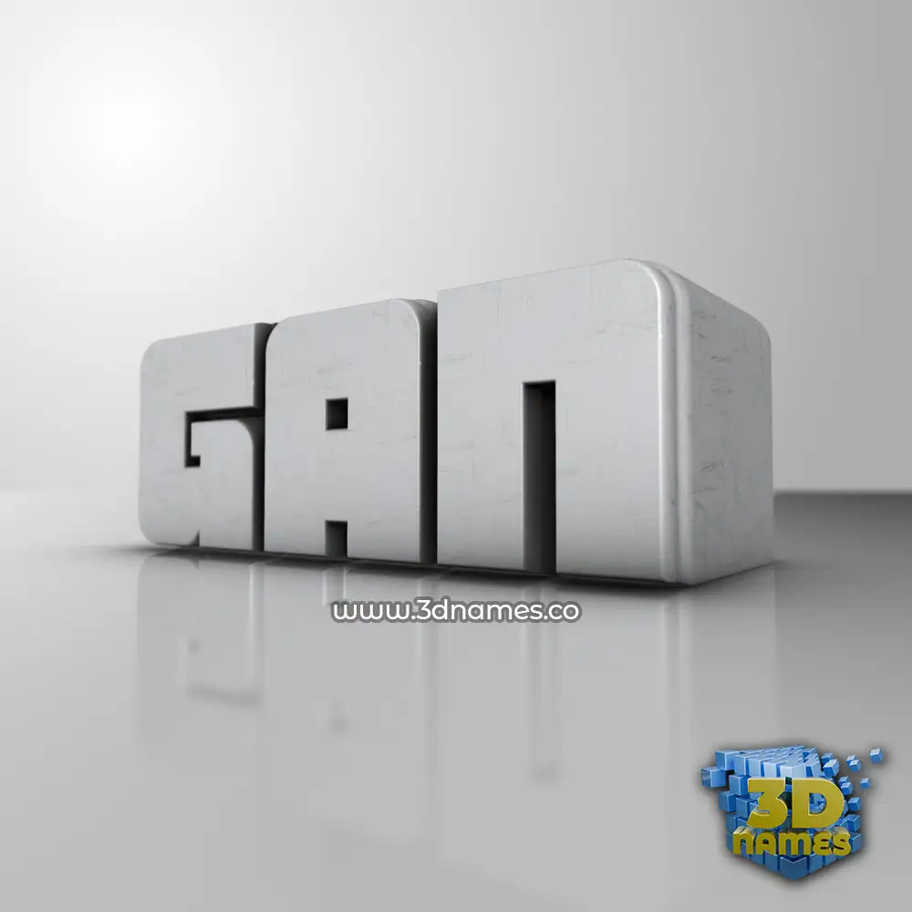 gan in White Metro style - 3D name wallpaper
