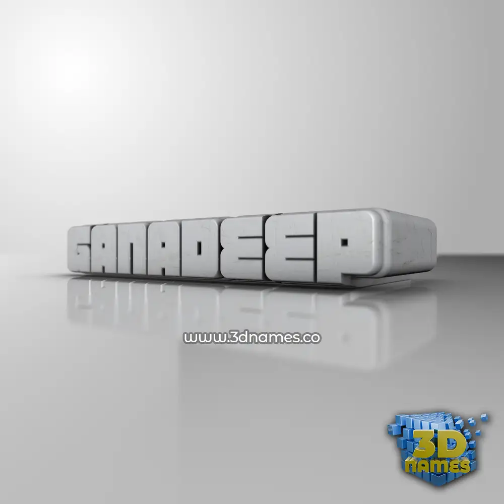 ganadeep in White Metro style - 3D name wallpaper